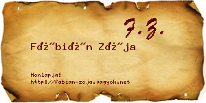 Fábián Zója névjegykártya